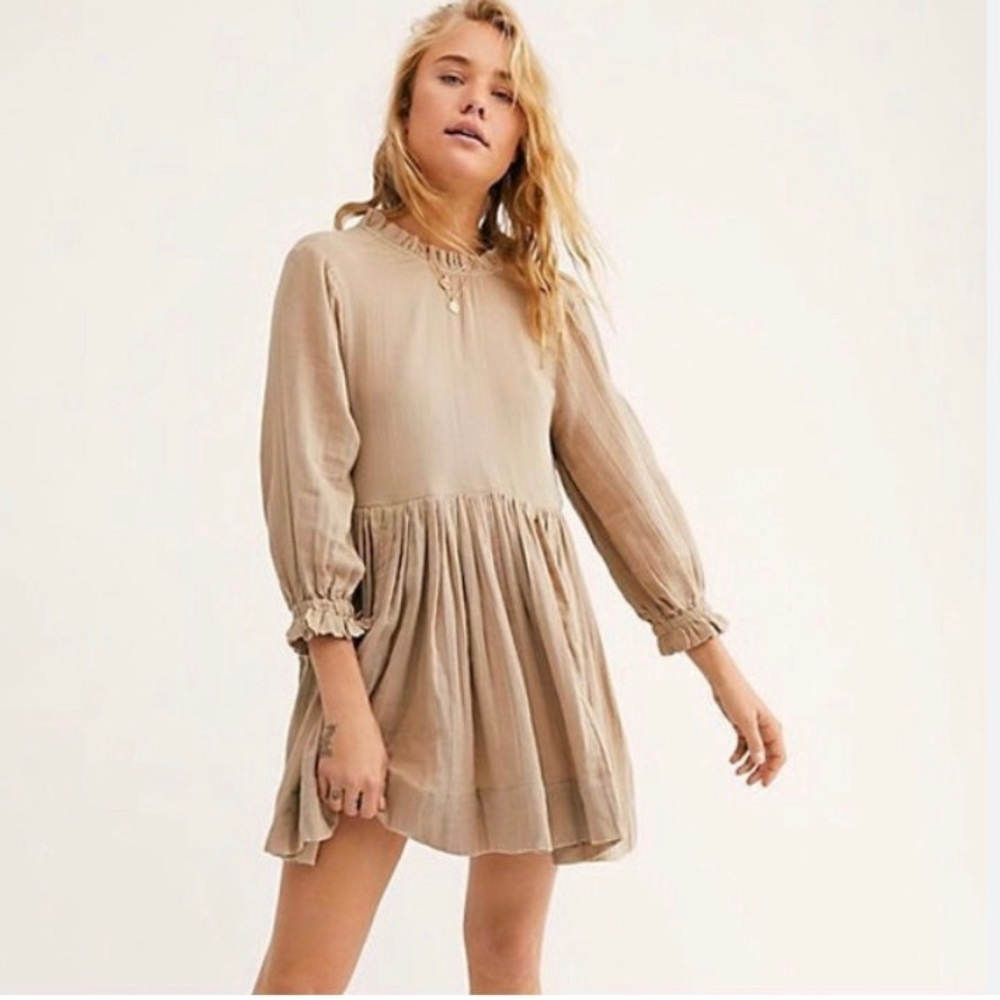 Free People Living for this High Neck Gauzy Dress